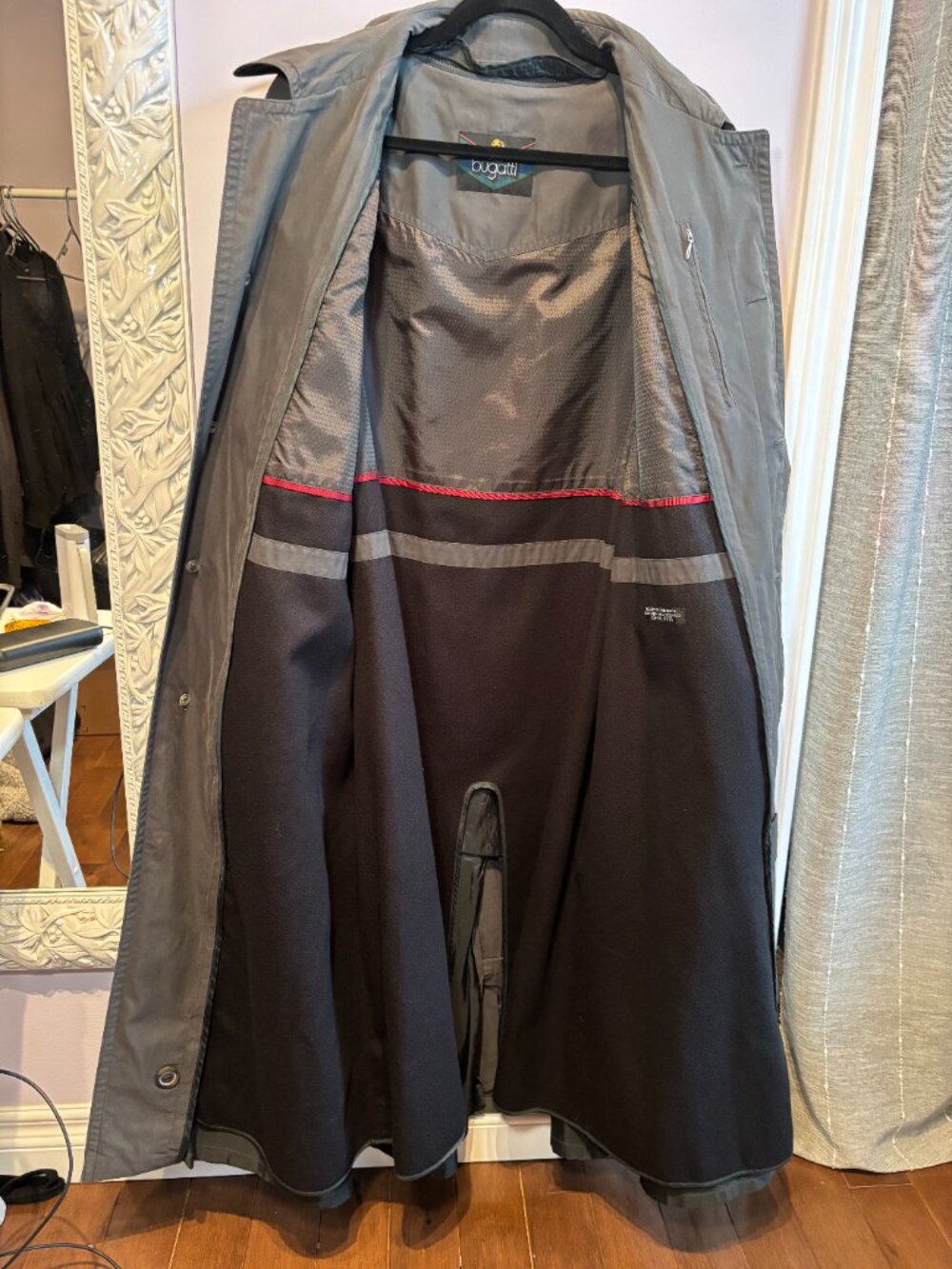 Bugatti Vintage Sleek Olive Green Trench Coat With Lining - Picture 7 of 9